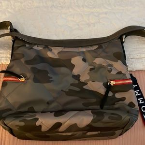 Brand new, Tommy Hilfiger Never used, no tags. Camouflage w/ red and navy